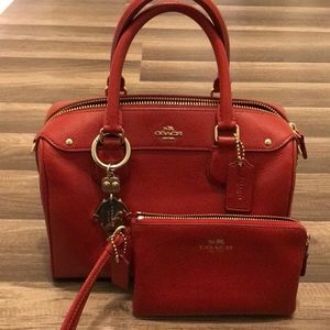 Red Coach Purse and Matching Wallet